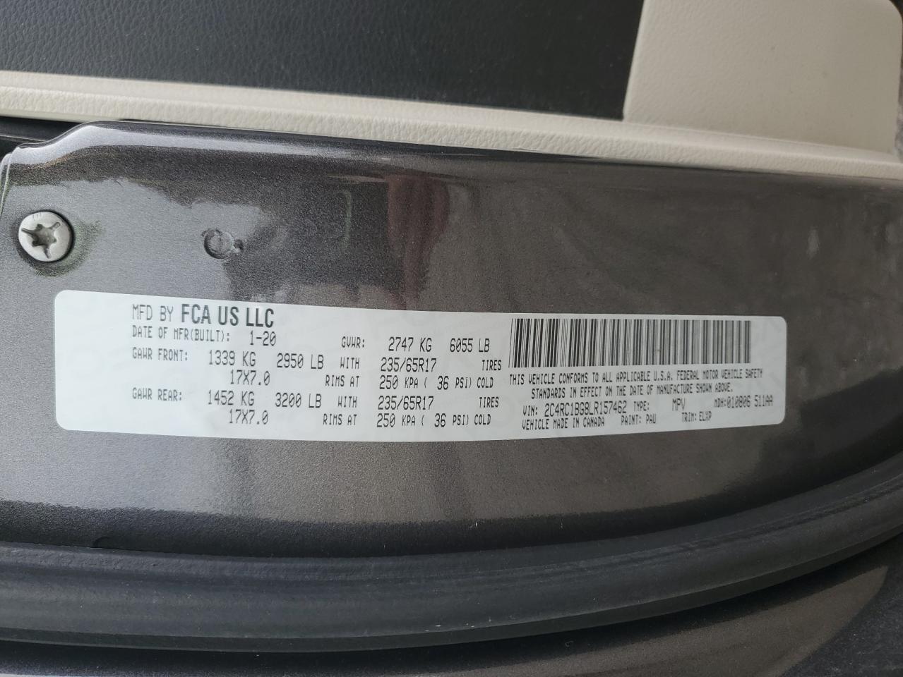 2020 Chrysler Pacifica Touring L VIN: 2C4RC1BG8LR157462 Lot: 91780985