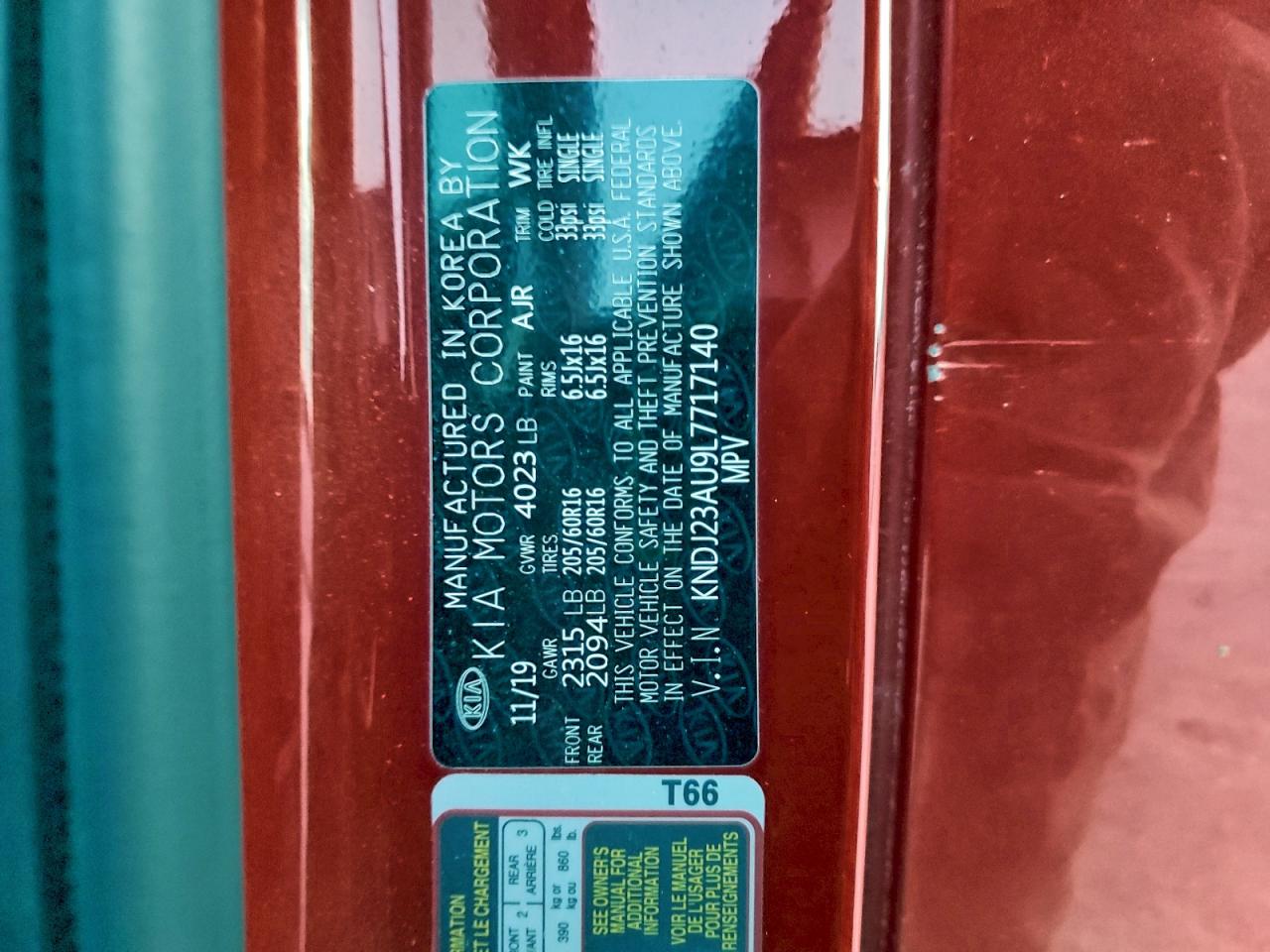 2020 Kia Soul Lx VIN: KNDJ23AU9L7717140 Lot: 93757605