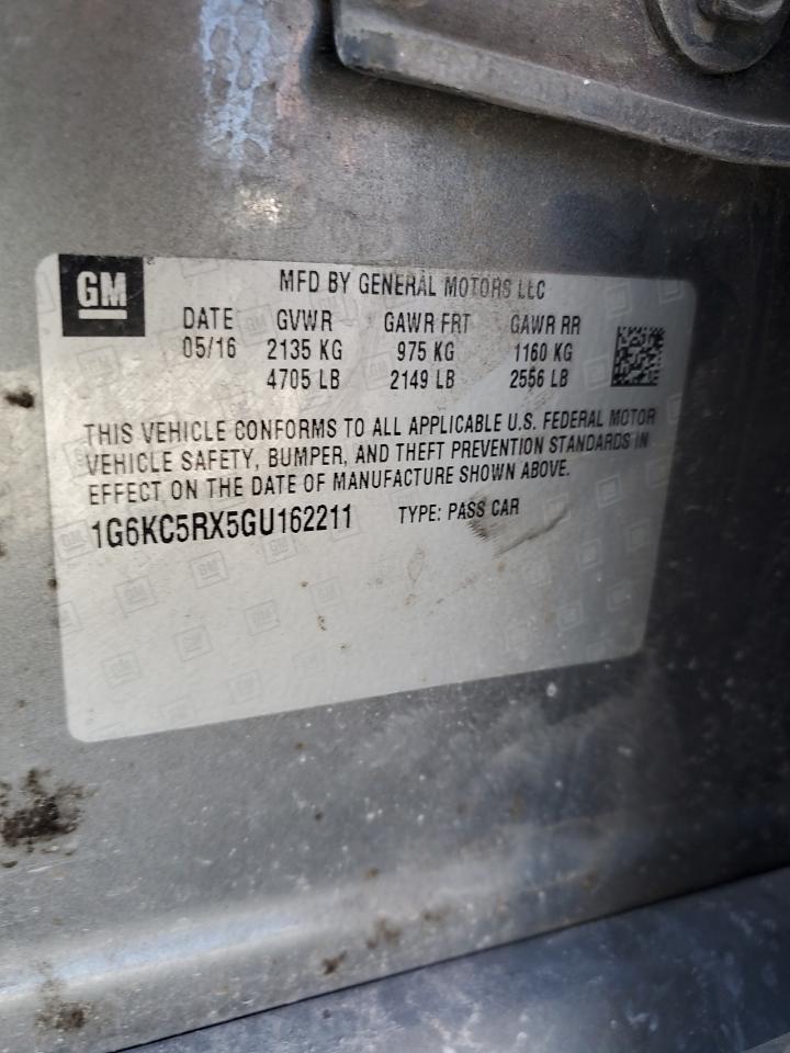 2016 Cadillac Ct6 Luxury VIN: 1G6KC5RX5GU162211 Lot: 91248995