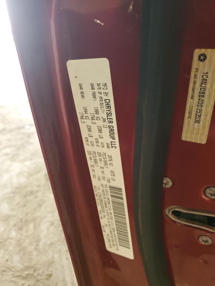 2013 Jeep Compass Sport VIN: 1C4NJDBB4DD253538 Lot: 92909405