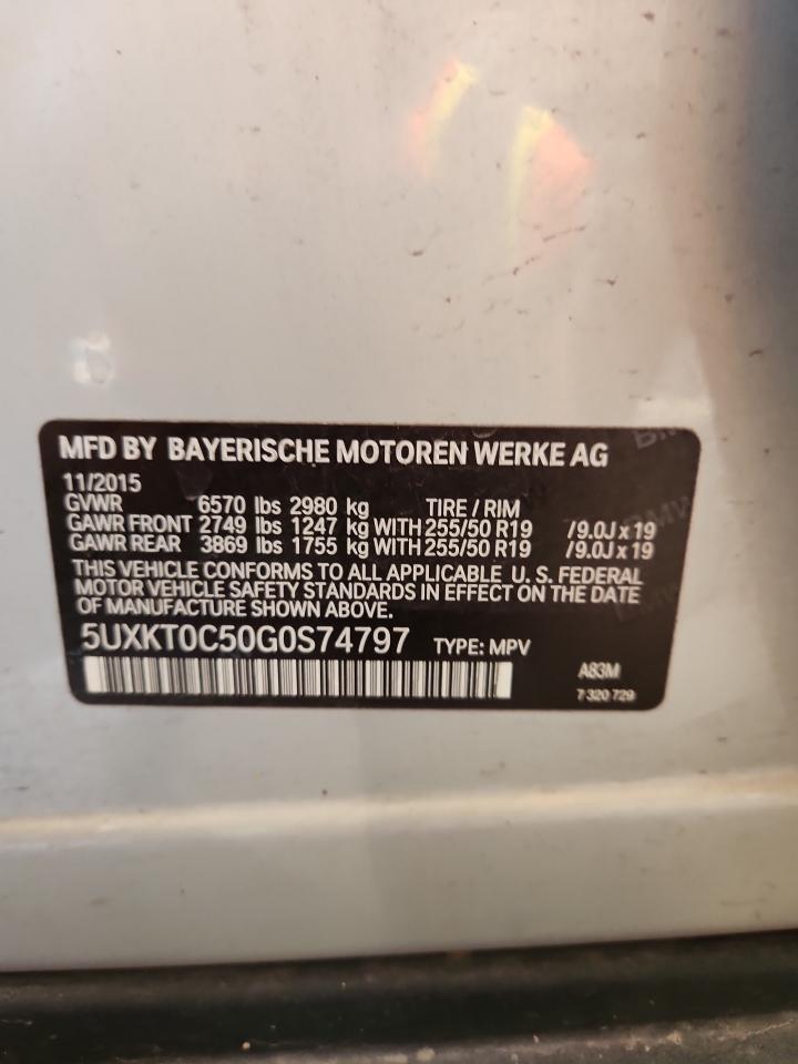 2016 BMW X5 Xdr40E VIN: 5UXKT0C50G0S74797 Lot: 92486215
