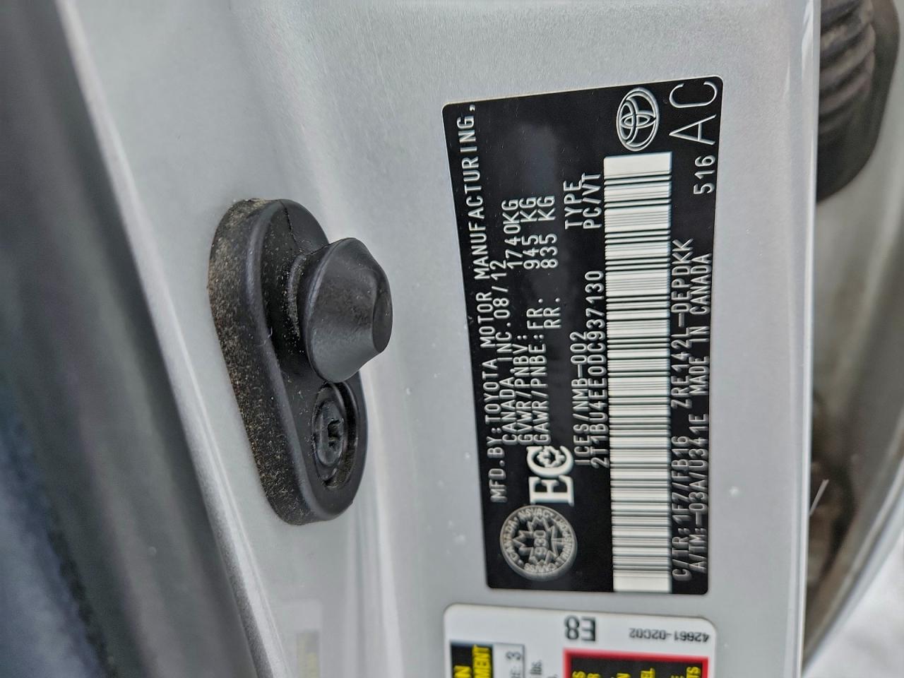 2013 Toyota Corolla Base VIN: 2T1BU4EE0DC937130 Lot: 94693385