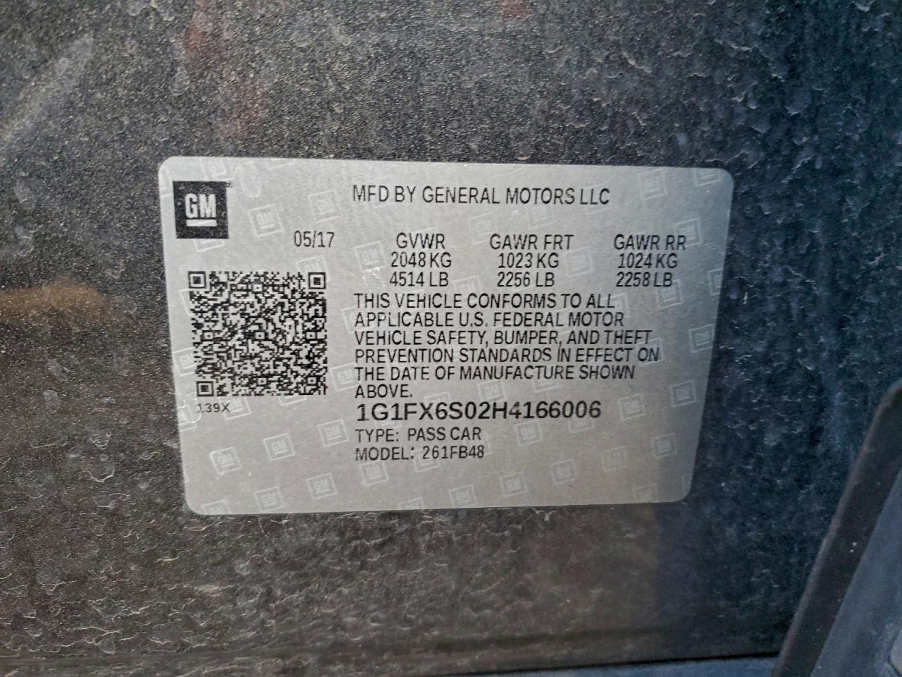 2017 Chevrolet Bolt Ev Premier VIN: 1G1FX6S02H4166006 Lot: 93188195