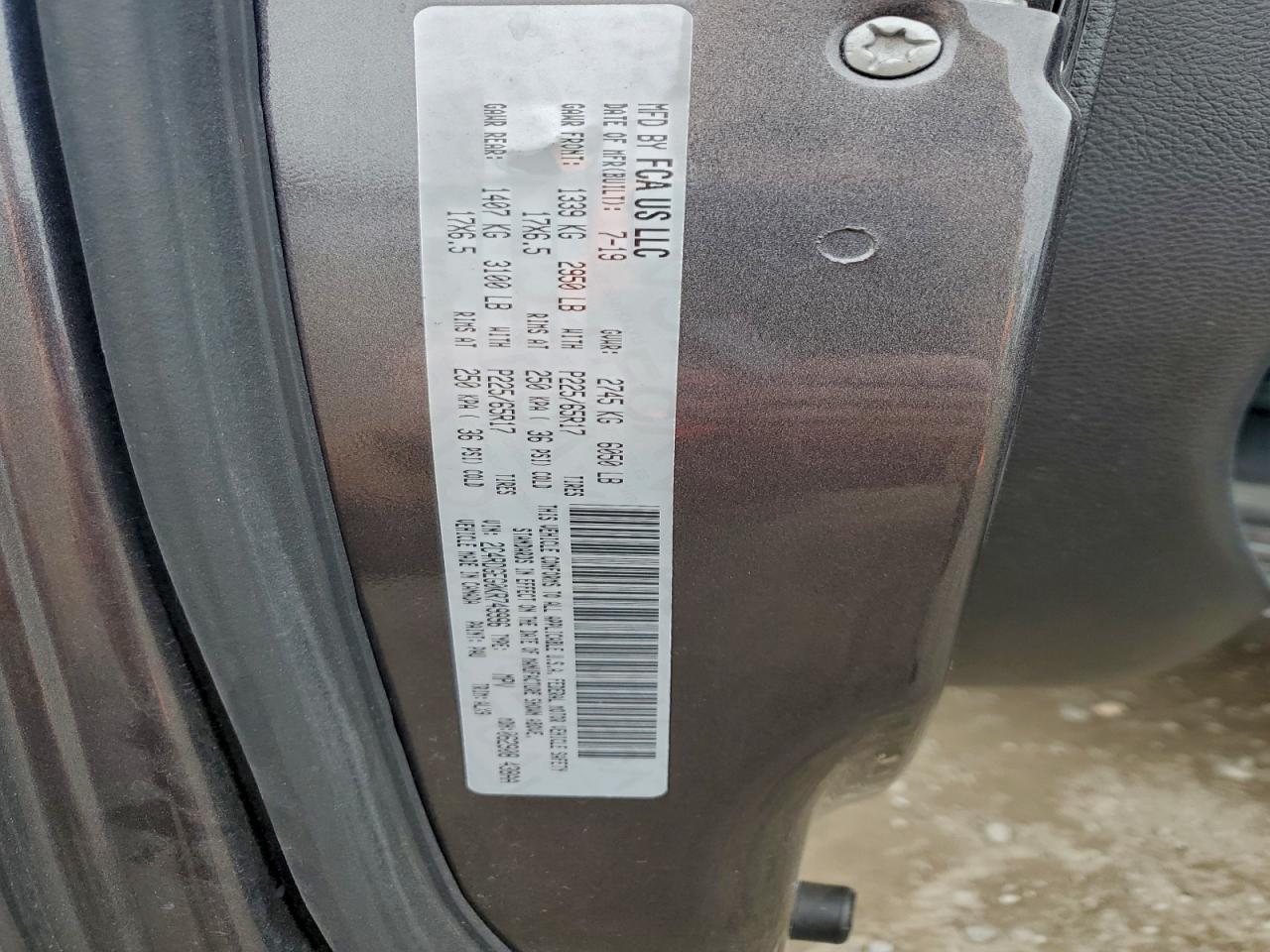 2019 Dodge Grand Caravan Gt VIN: 2C4RDGEG0KR749996 Lot: 91740045