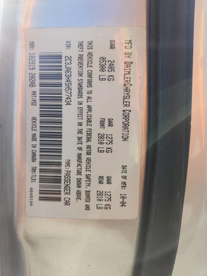 2005 Chrysler 300C VIN: 2C3JA63H45H577434 Lot: 90486085