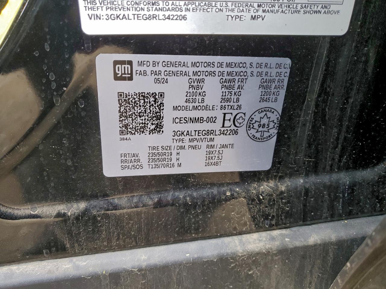 2024 GMC Terrain Sle VIN: 3GKALTEG8RL342206 Lot: 94273305