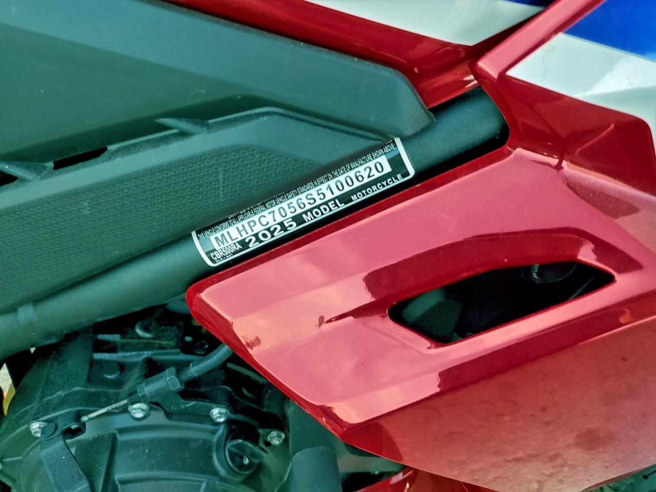 2025 Honda Cbr500 Ra VIN: MLHPC7056S5100620 Lot: 92911555