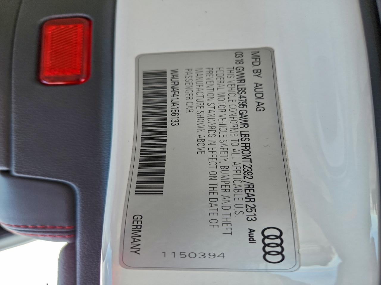 2018 Audi A4 Prestige VIN: WAUFNAF41JA156133 Lot: 94674975