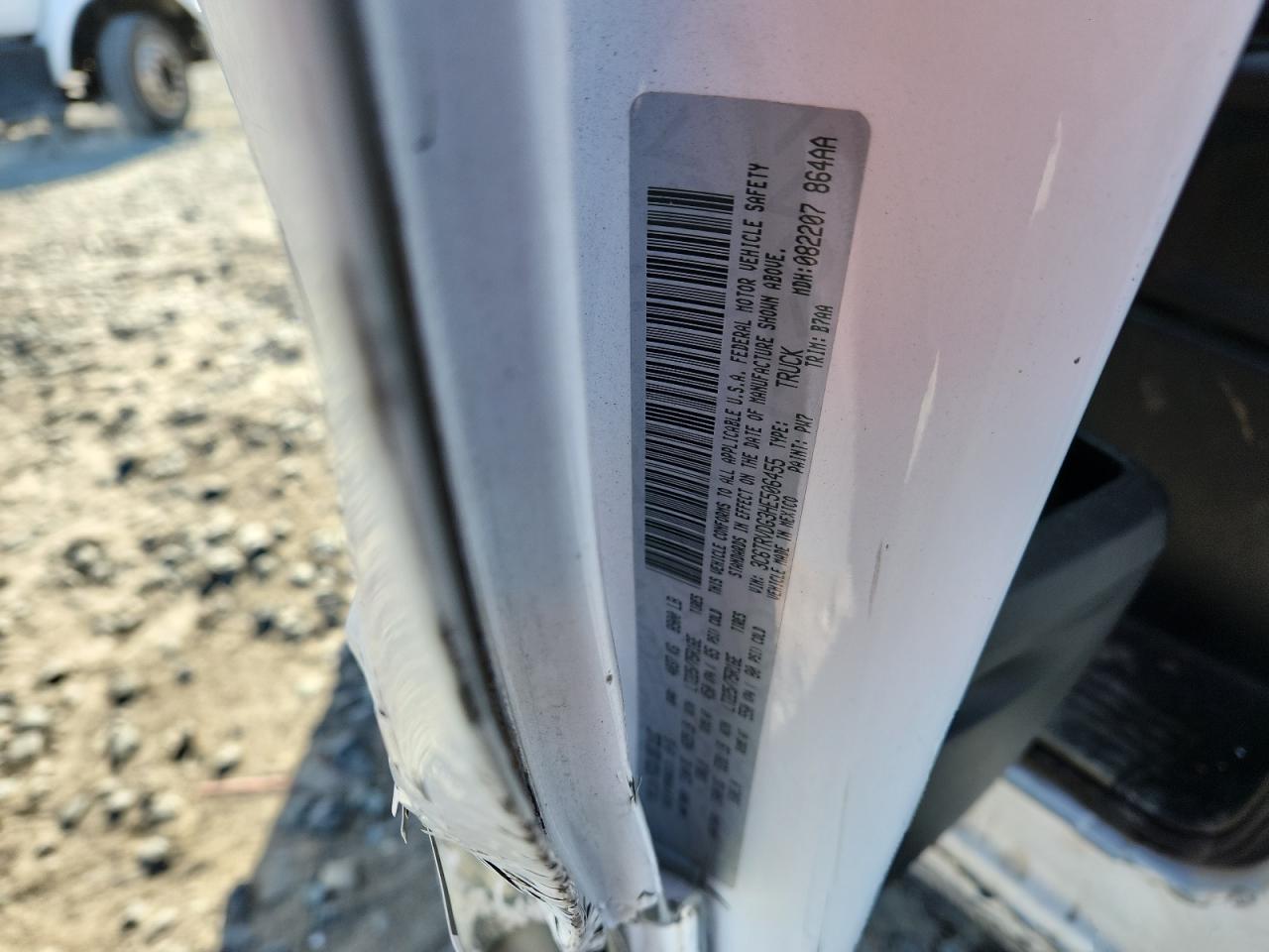 2017 Ram Promaster - Truck Cab And Chassis VIN: 3C6TRVDG3HE506455 Lot: 93028875