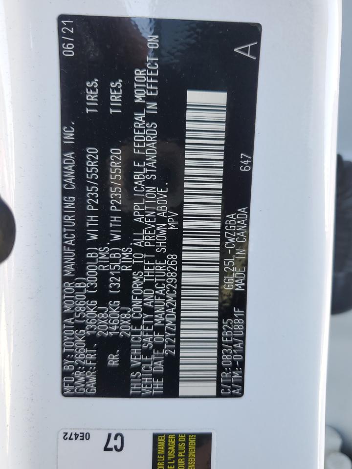 2021 Lexus Rx 350 F Sport VIN: 2T2YZMDA2MC298268 Lot: 90749805