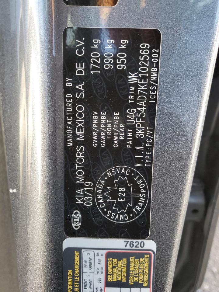 2019 Kia Forte Ex VIN: 3KPF54AD7KE102569 Lot: 90712195