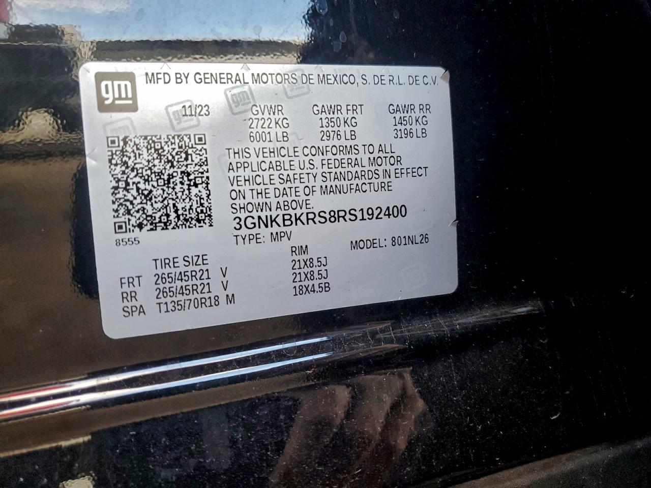 2024 Chevrolet Blazer Rs VIN: 3GNKBKRS8RS192400 Lot: 93728215