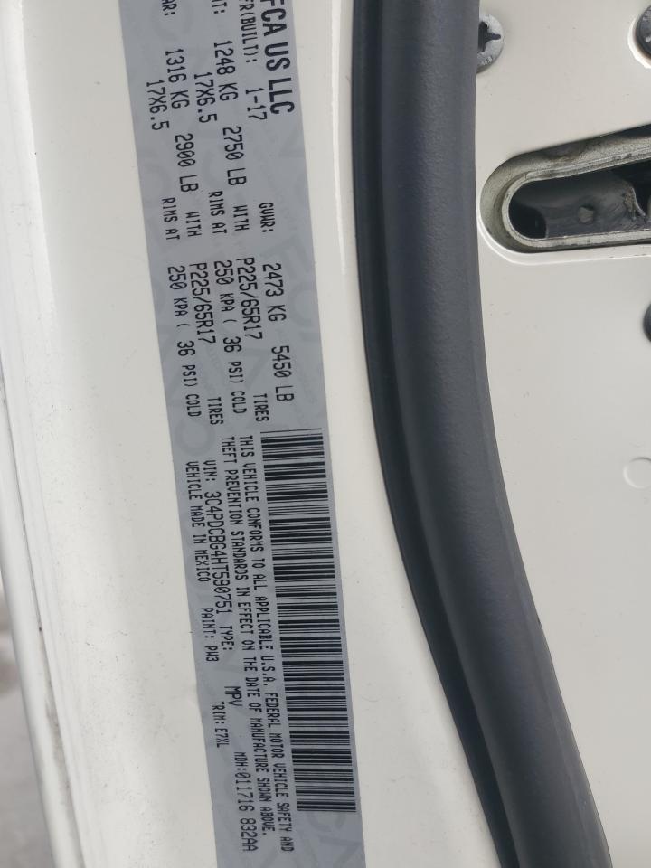 2017 Dodge Journey Sxt VIN: 3C4PDCBG4HT590751 Lot: 92818475