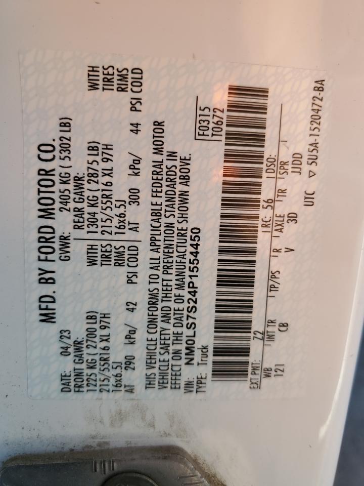 2023 Ford Transit Connect Delivery Van VIN: NM0LS7S24P1554450 Lot: 93731815