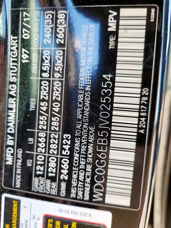 2018 Mercedes-Benz Glc 43 4Matic Amg VIN: WDC0G6EB5JV025354 Lot: 93042505