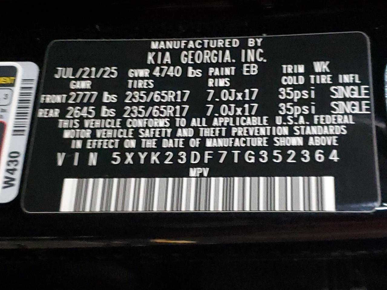 2026 Kia Sportage Lx VIN: 5XYK23DF7TG352364 Lot: 93336435