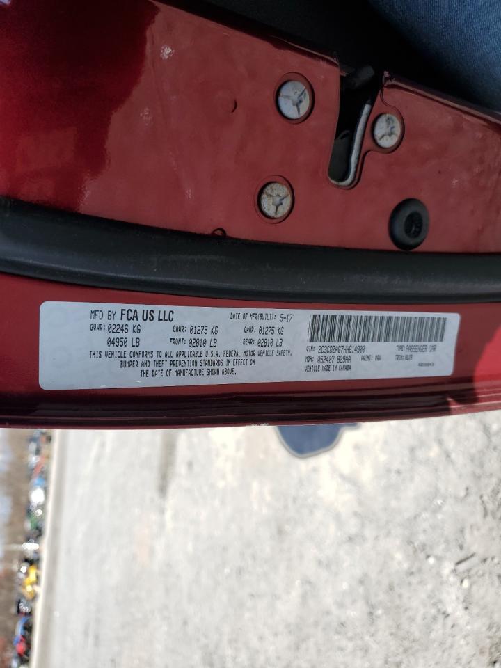 2017 Dodge Challenger Sxt VIN: 2C3CDZAG7HH614900 Lot: 92643695