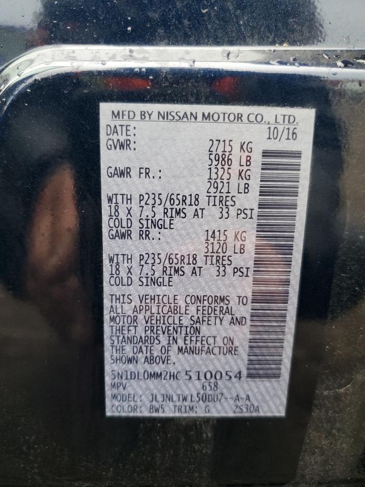 2017 Infiniti Qx60 VIN: 5N1DL0MM2HC510054 Lot: 90435425