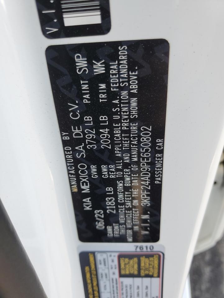 2023 Kia Forte Lx VIN: 3KPF24AD9PE650802 Lot: 92618135