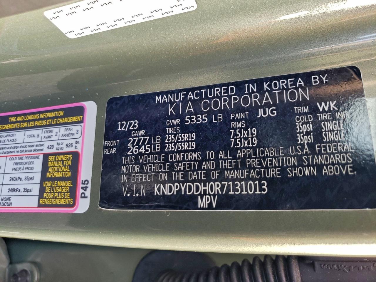 2024 Kia Sportage X Line VIN: KNDPYDDH0R7131013 Lot: 94137235