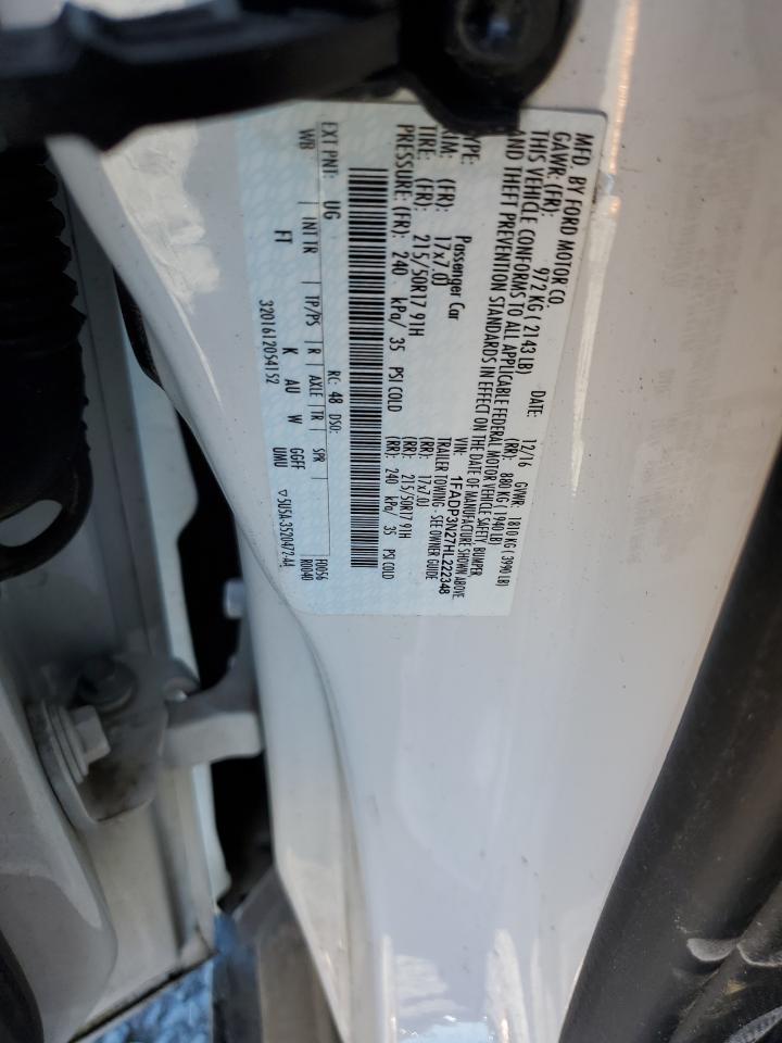 2017 Ford Focus Titanium VIN: 1FADP3N27HL222348 Lot: 90909345