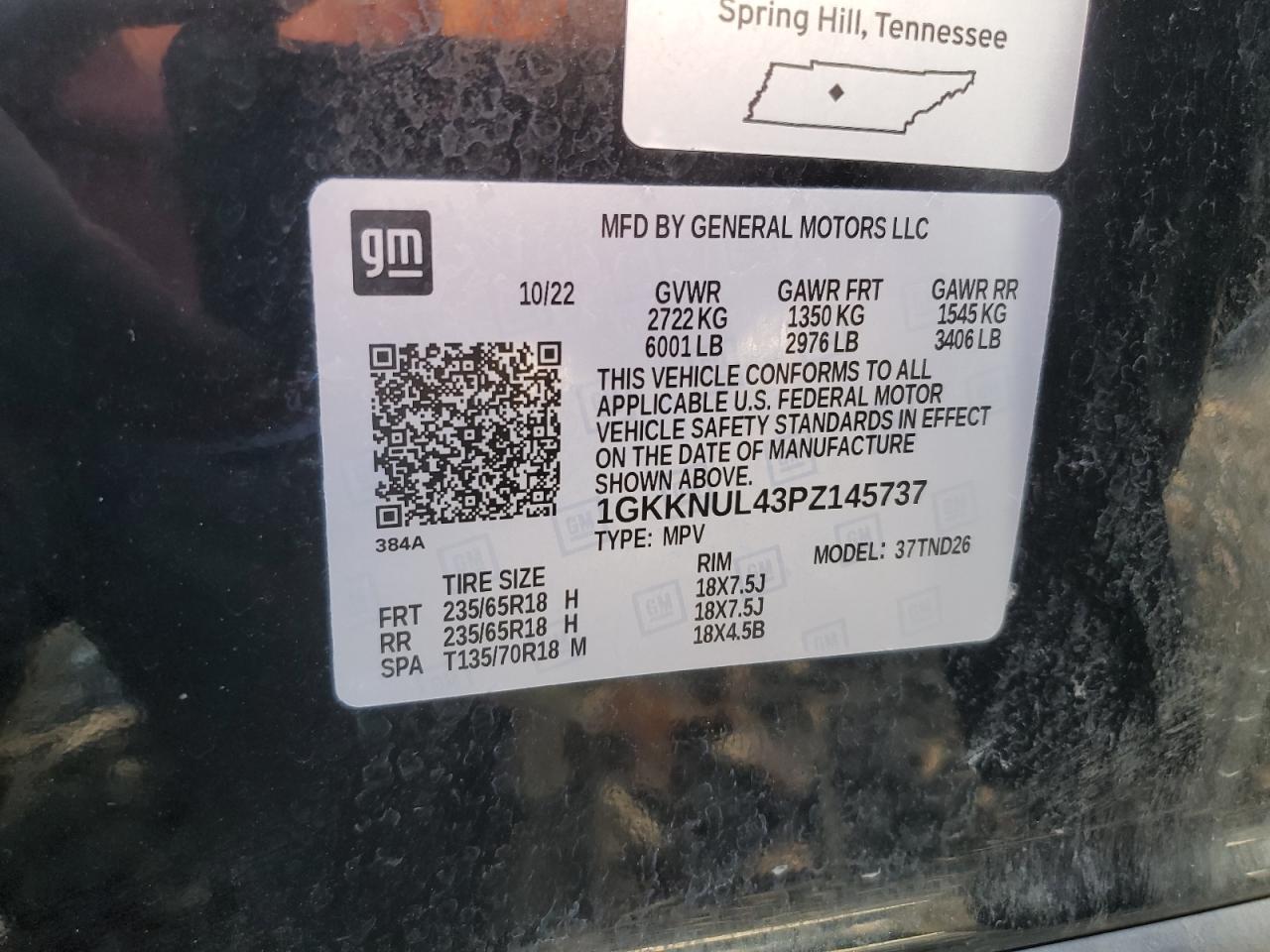 2023 GMC Acadia Slt VIN: 1GKKNUL43PZ145737 Lot: 91414075