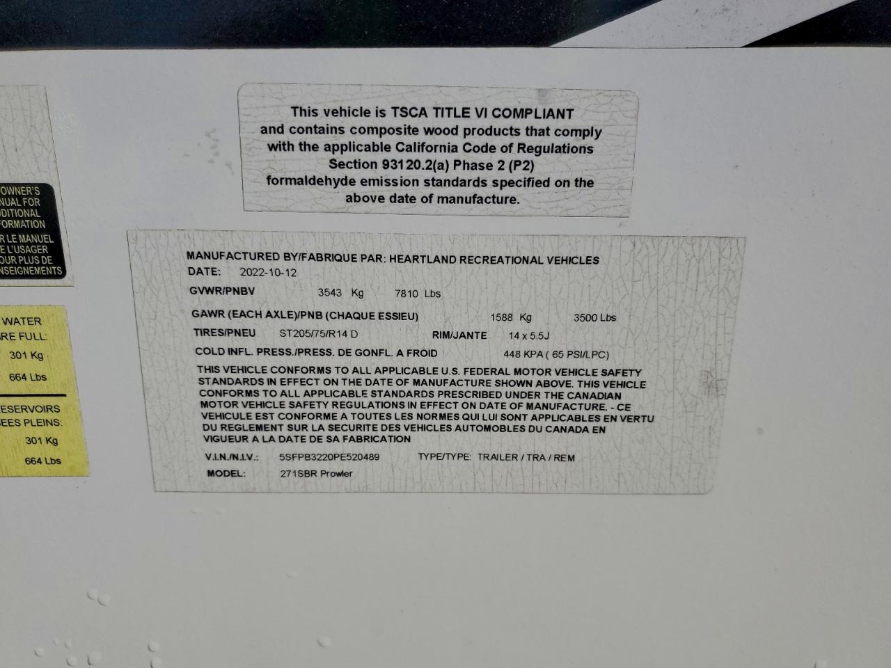 2023 Heartland Big Horn Prowler VIN: 5SFPB3220PE520489 Lot: 91919315