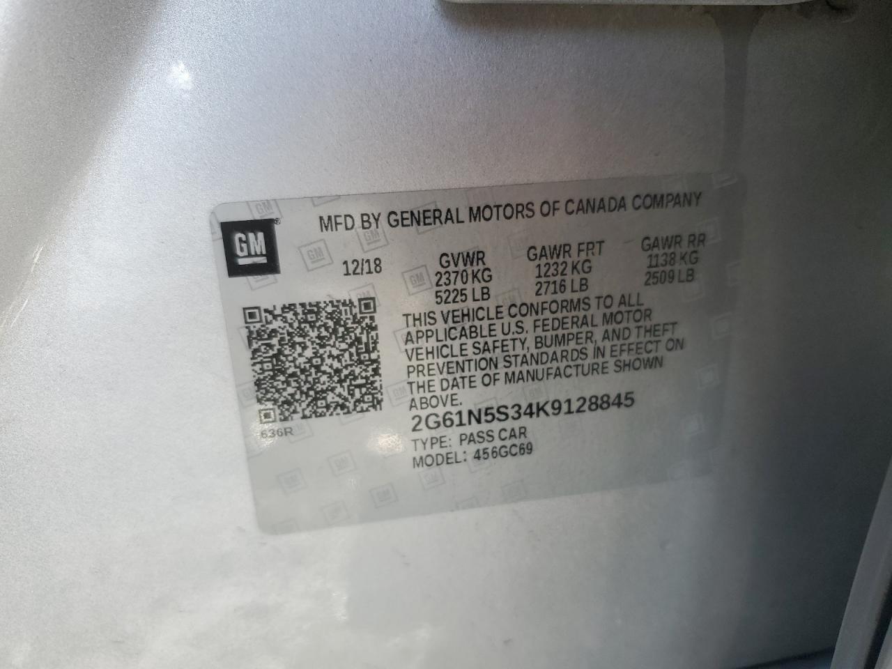 2019 Cadillac Xts Luxury VIN: 2G61N5S34K9128845 Lot: 91832425