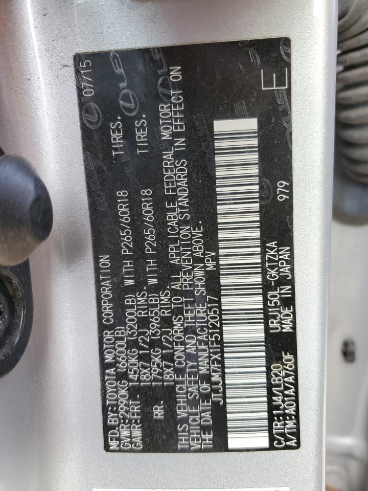 2015 Lexus Gx 460 Premium VIN: JTJJM7FX1F5120517 Lot: 91447855