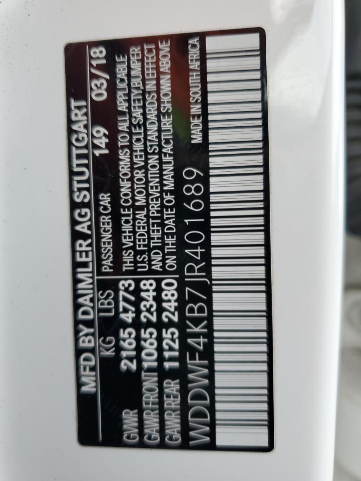 2018 Mercedes-Benz C 300 4Matic VIN: WDDWF4KB7JR401689 Lot: 92984375