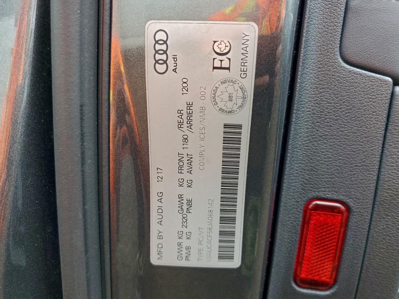 2018 Audi S5 Prestige VIN: WAUC4CF58JA068142 Lot: 93618345