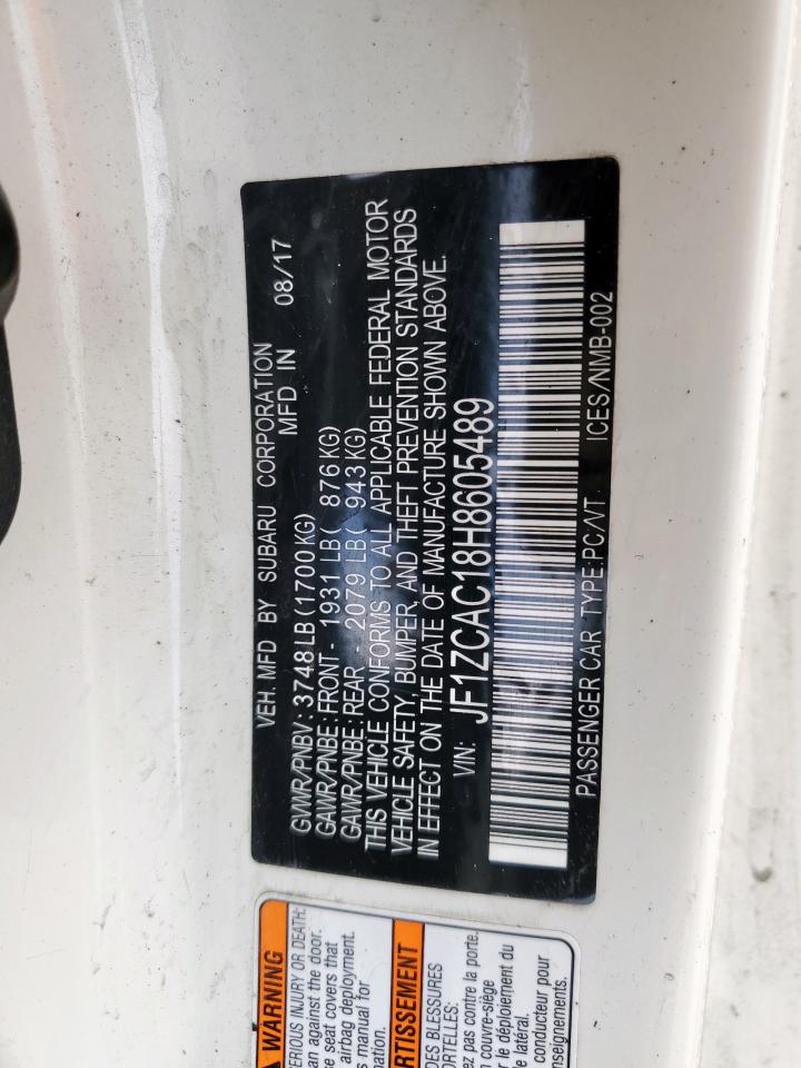 2017 Subaru Brz 2.0 Limited VIN: JF1ZCAC18H8605489 Lot: 85433475