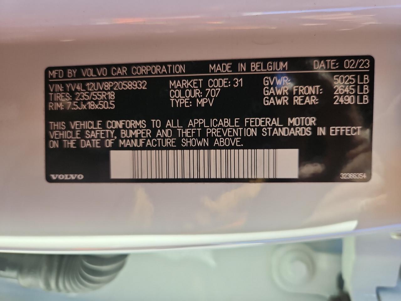 2023 Volvo Xc40 Core VIN: YV4L12UV8P2058932 Lot: 90919065