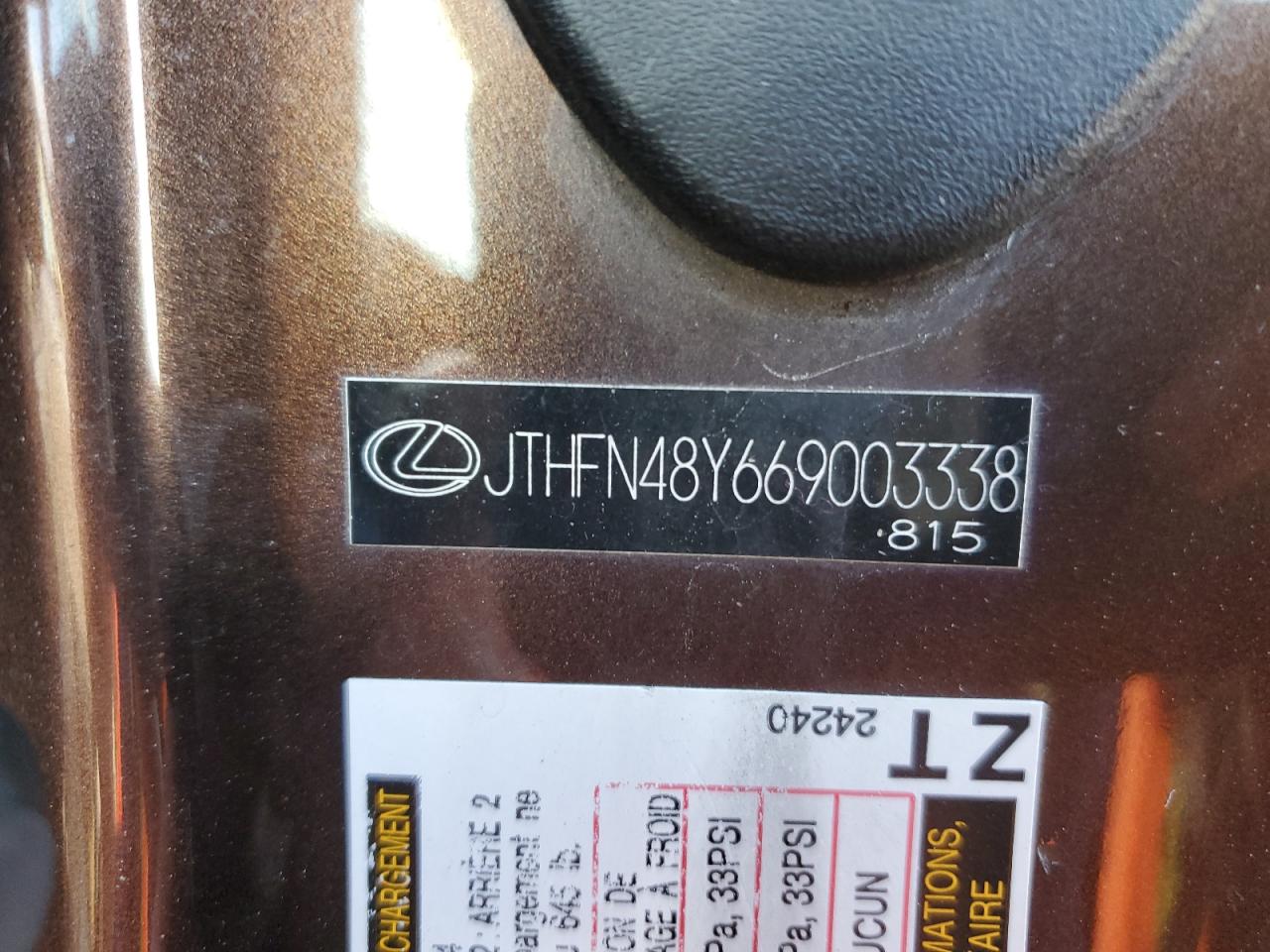 2006 Lexus Sc 430 VIN: JTHFN48Y669003338 Lot: 92080295