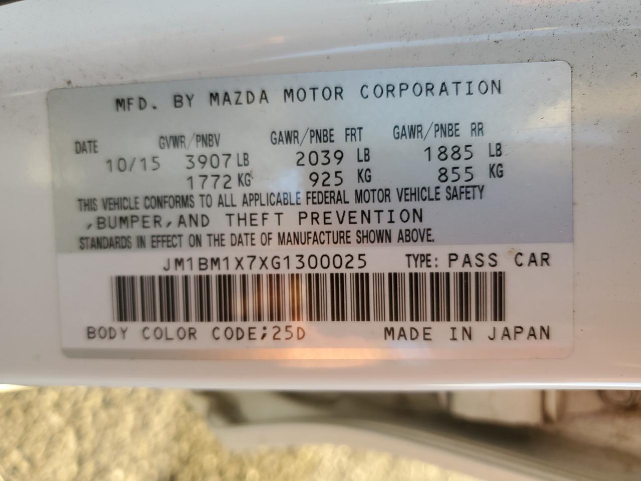 2016 Mazda 3 Grand Touring VIN: JM1BM1X7XG1300025 Lot: 91296445