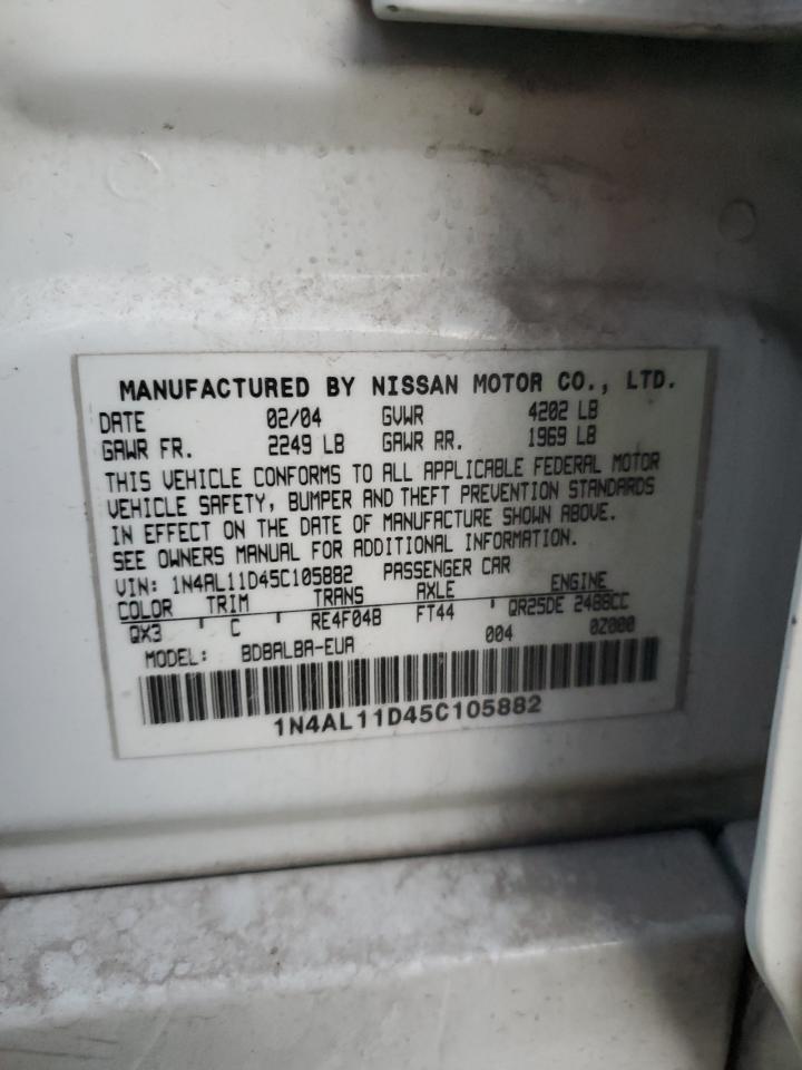 2005 Nissan Altima S VIN: 1N4AL11D45C105882 Lot: 91283715