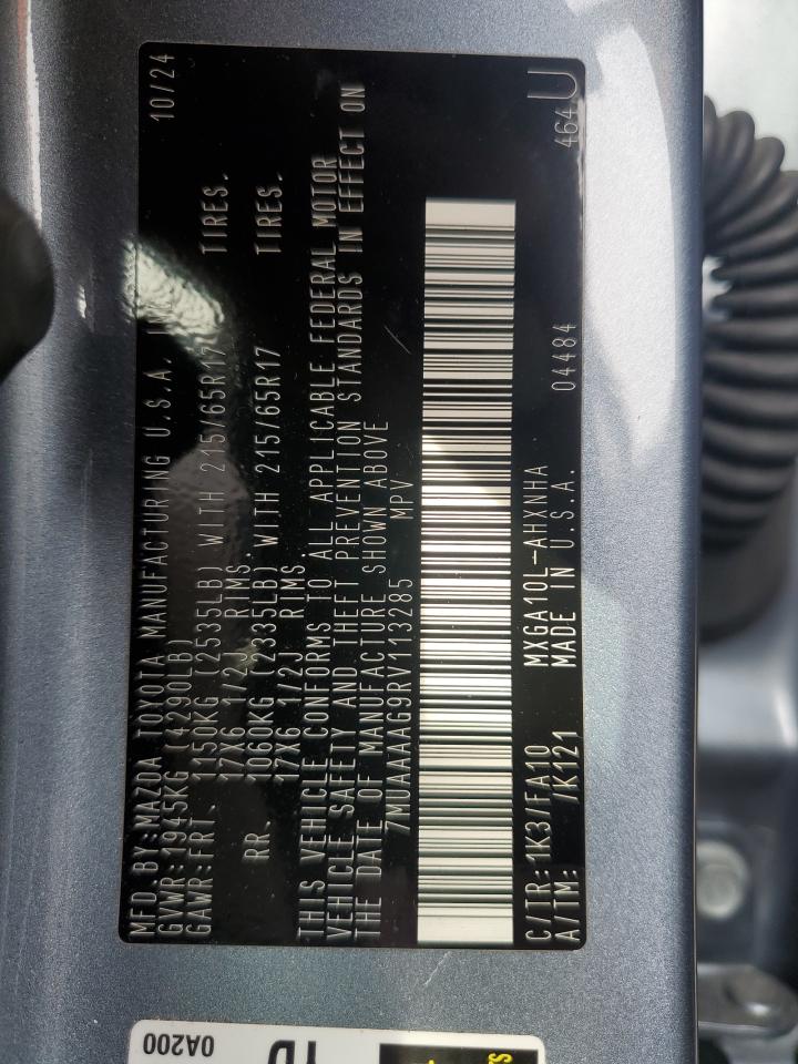 2024 Toyota Corolla Cross L VIN: 7MUAAAAG9RV113285 Lot: 93095975