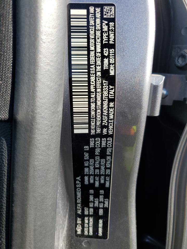 2018 Alfa Romeo Stelvio Ti Sport VIN: ZASFAKNN9J7B63317 Lot: 90549245