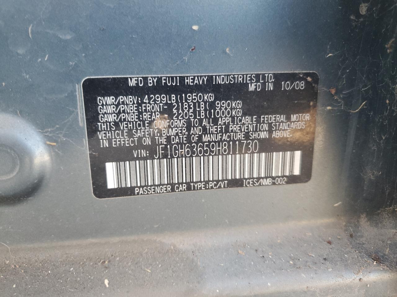 2009 Subaru Impreza Outback Sport VIN: JF1GH63659H811730 Lot: 92744115