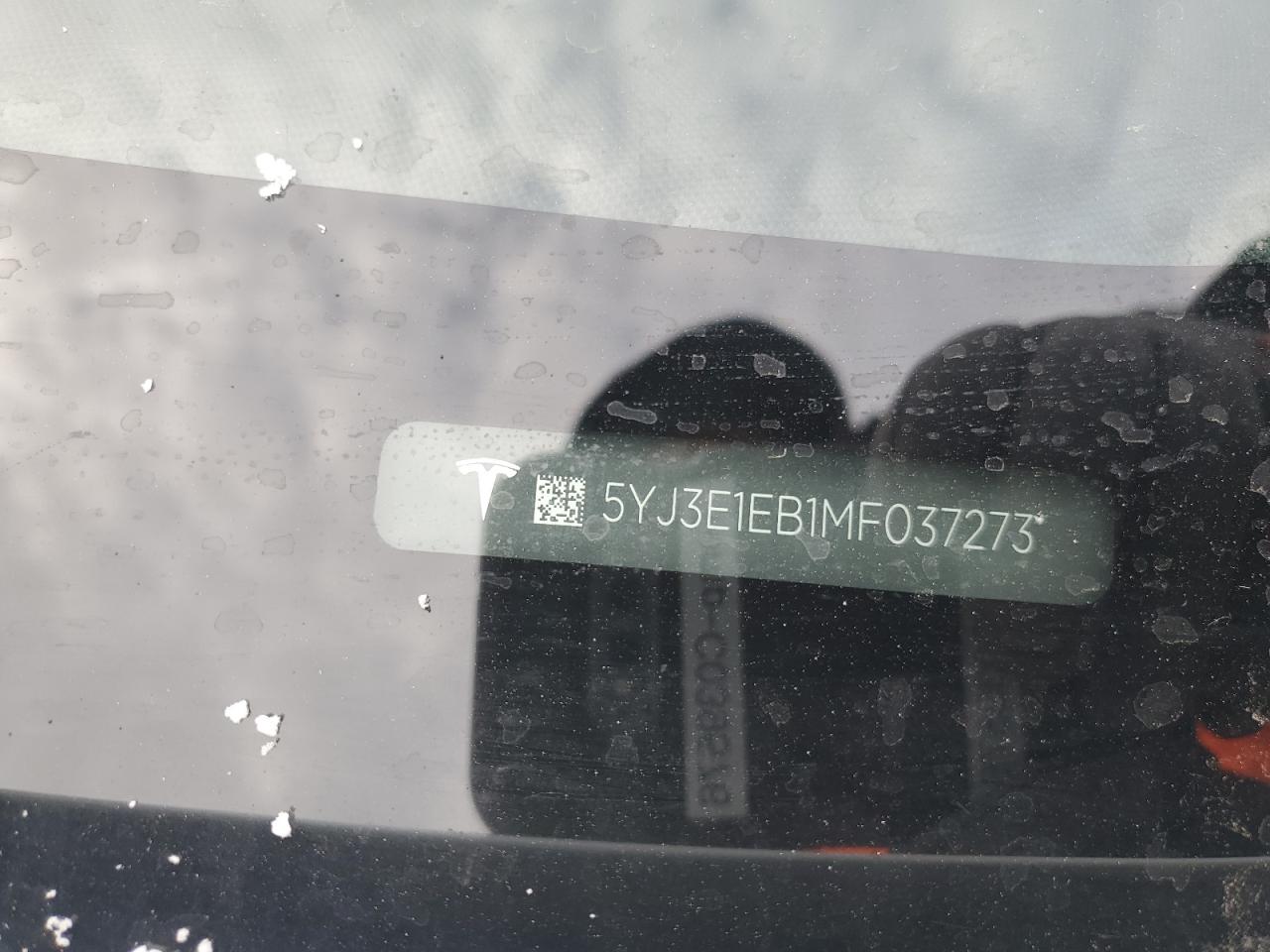 2021 Tesla Model 3 VIN: 5YJ3E1EB1MF037273 Lot: 85940115