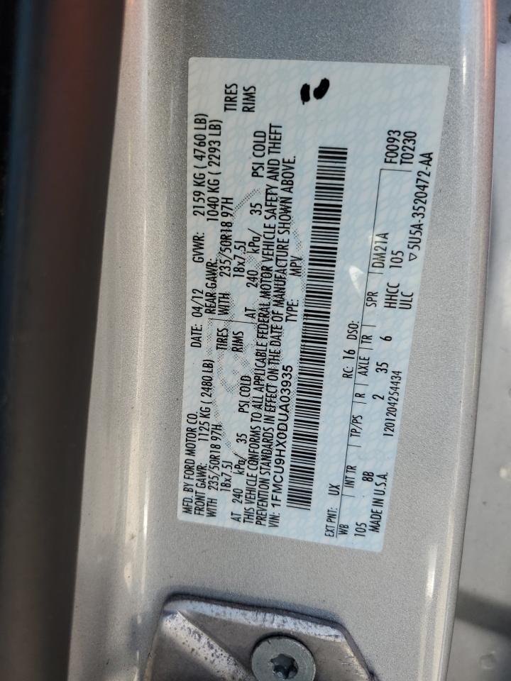 2013 Ford Escape Sel VIN: 1FMCU9HX0DUA03935 Lot: 93064445