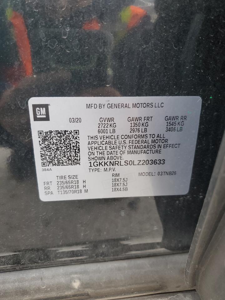 2020 GMC Acadia Sle VIN: 1GKKNRLS0LZ203633 Lot: 91118255