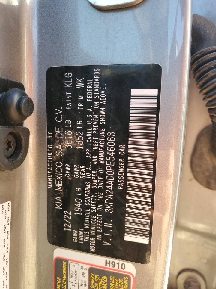 2023 Kia Rio Lx VIN: 3KPA24AD0PE546063 Lot: 91034465