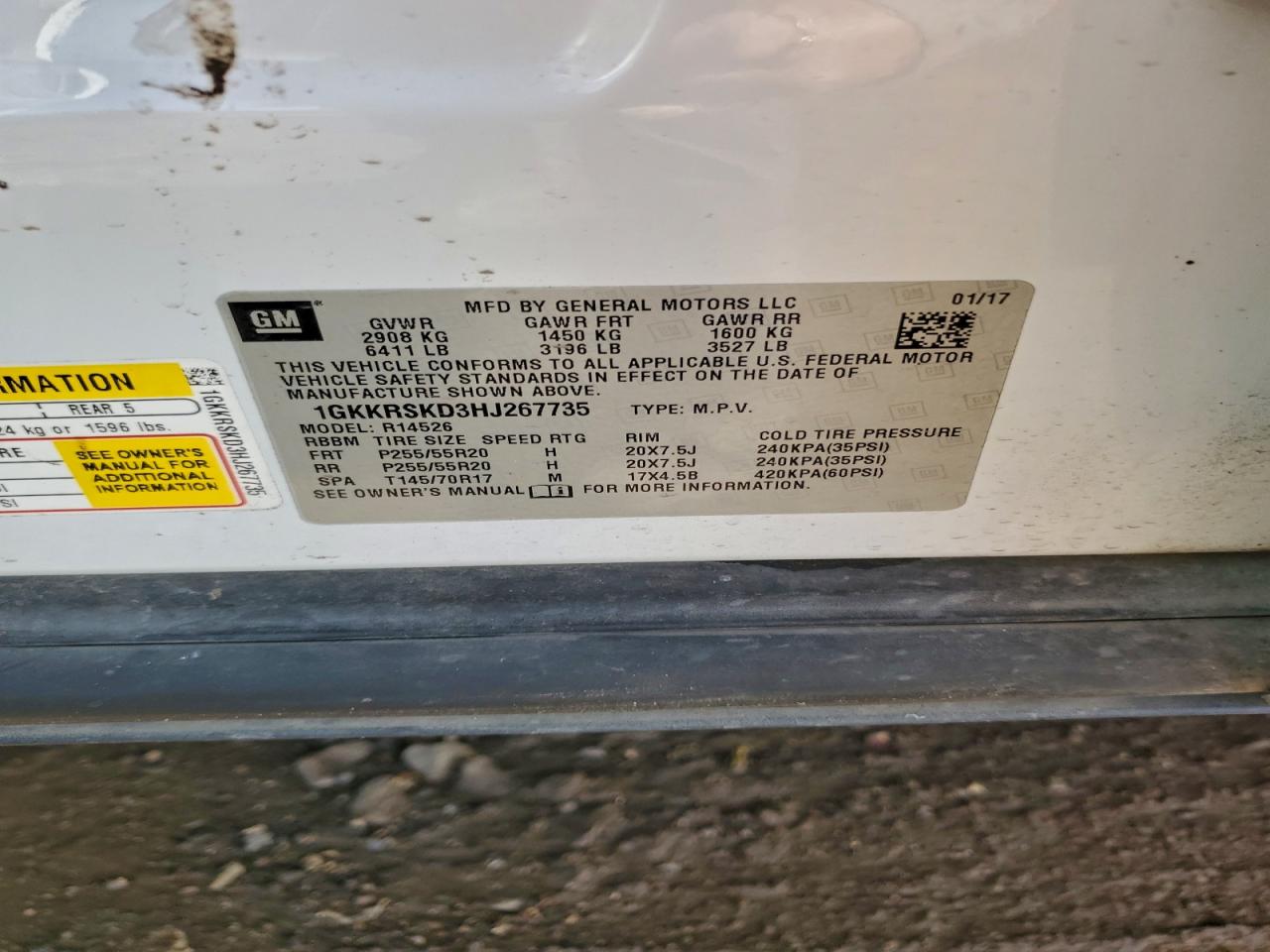 2017 GMC Acadia Limited Slt-2 VIN: 1GKKRSKD3HJ267735 Lot: 94228265