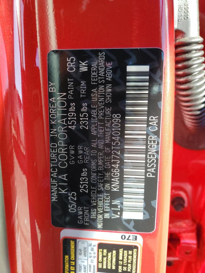 2026 Kia K5 Gt Line VIN: KNAG64J72T5401098 Lot: 91242555