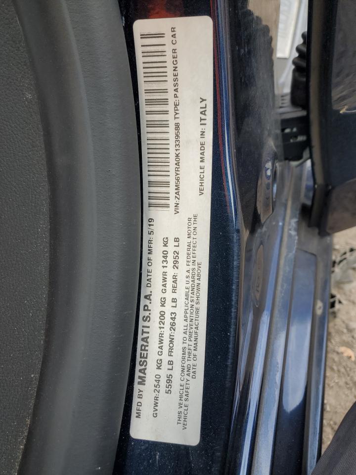 2019 Maserati Quattroporte S VIN: ZAM56YRA0K1339588 Lot: 92999525