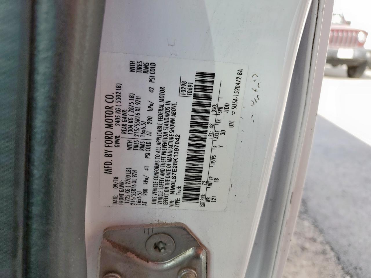 2019 Ford Transit Connect Xl VIN: NM0LS7E28K1397042 Lot: 92327415