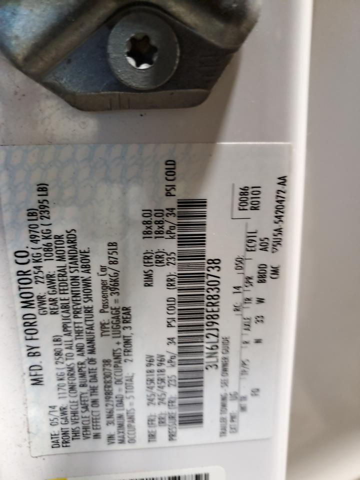 2014 Lincoln Mkz VIN: 3LN6L2J98ER830738 Lot: 93113335