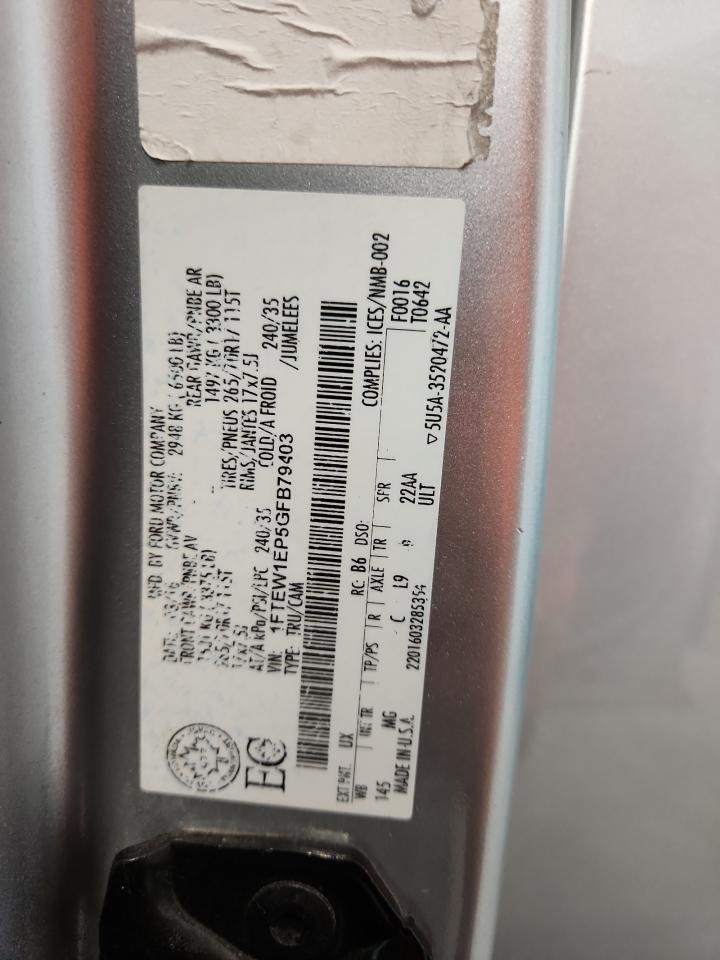 2016 Ford F150 Supercrew VIN: 1FTEW1EP5GFB79403 Lot: 91648545