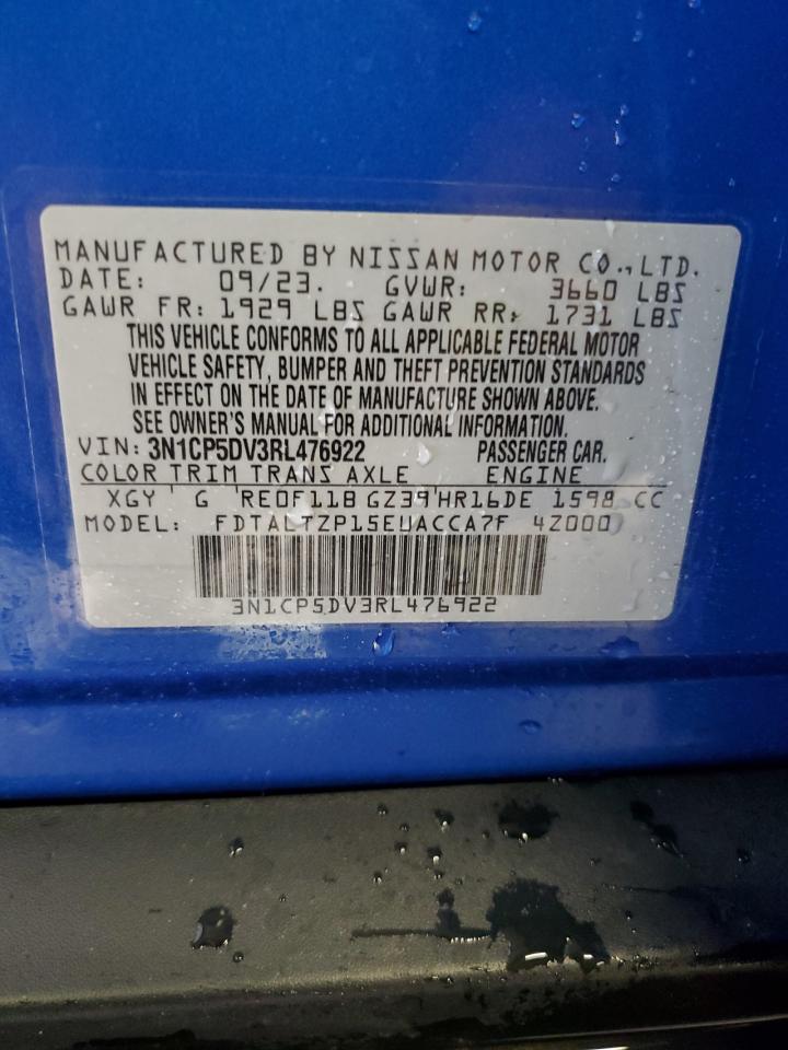 2024 Nissan Kicks Sr VIN: 3N1CP5DV3RL476922 Lot: 93482185